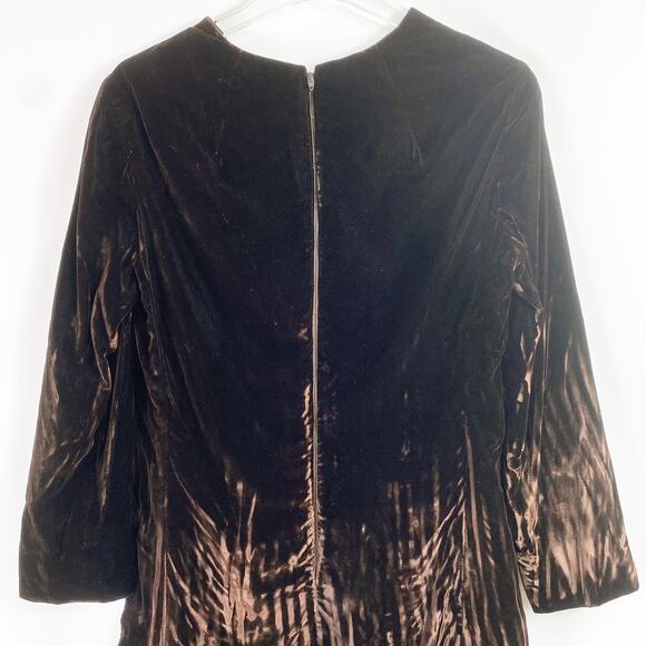 VINTAGE 70s CHUCK HOWARD Long Sleeve Velvet Dress - Picture 5 of 8